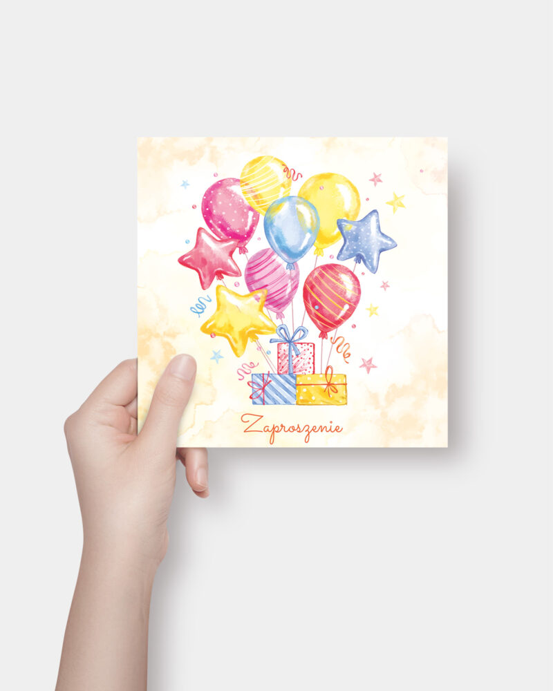 Zaproszenie Urodzinowe Balony K4 Front