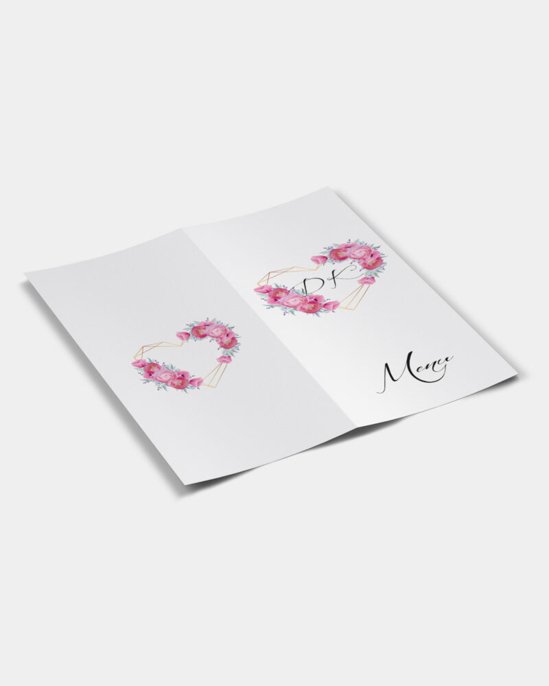 Menu W Sercu Róż A4 namiot Front