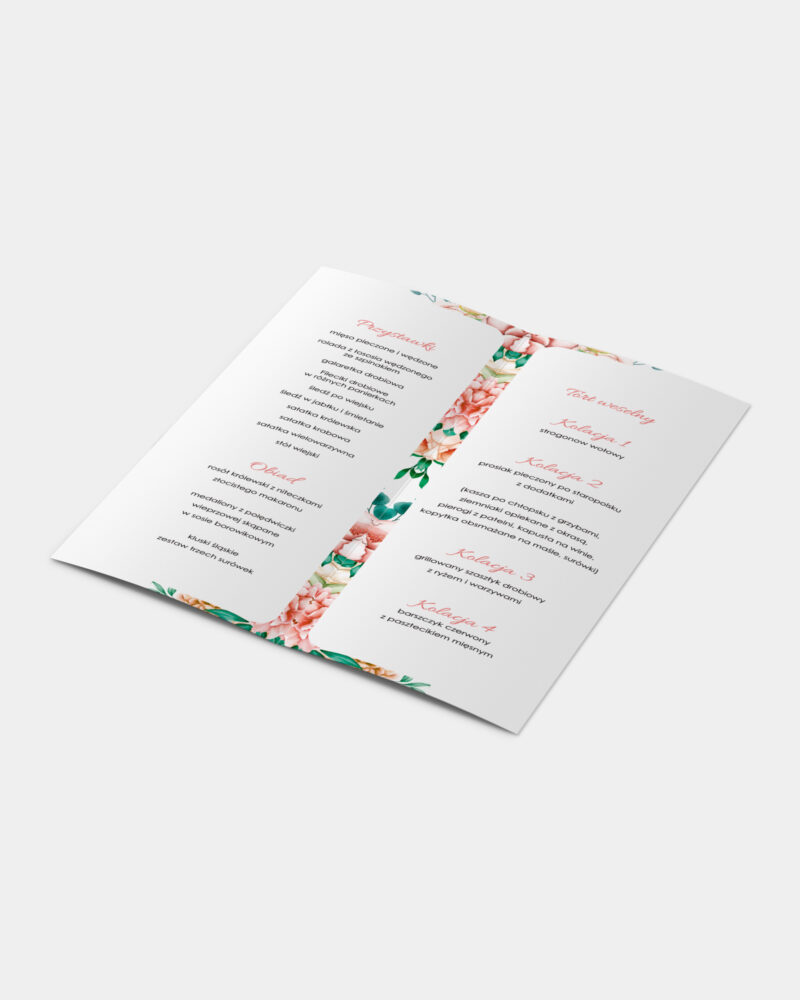 Menu Wiosenny Bukiet A4 do DL Inside