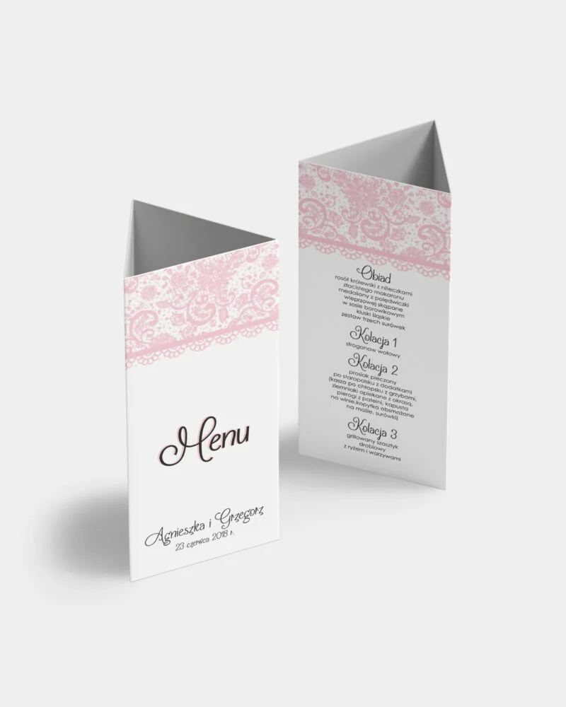 Menu Koronkowe A4 namiot
