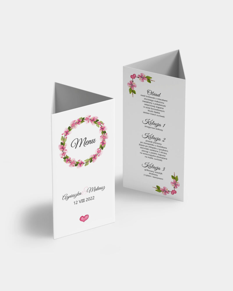 Menu Kwiatowe Love A4 namiot
