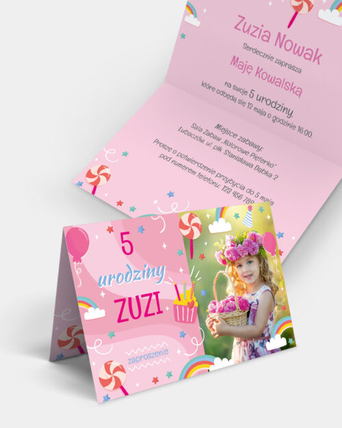 Zaproszenie Urodzinowe Cukierkowe A6