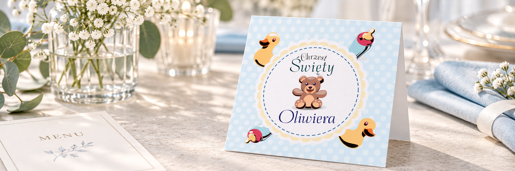 Baby Bear — aranżacja zaproszenia na chrzest 2