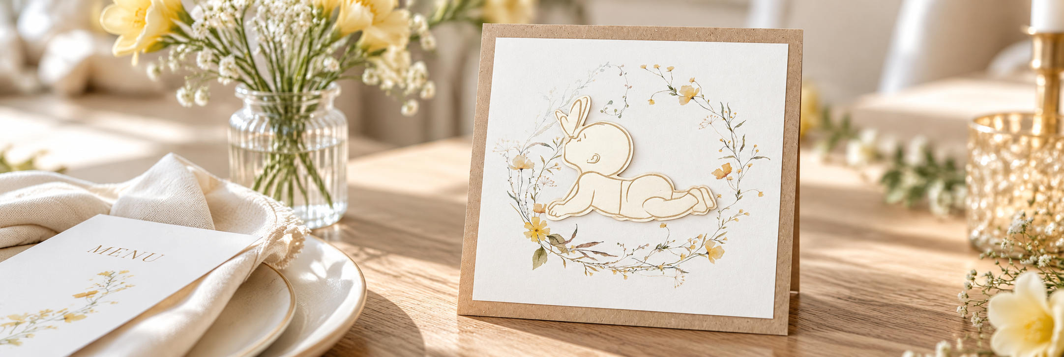 Butterfly Baby Gold — aranżacja zaproszenia na chrzest 2