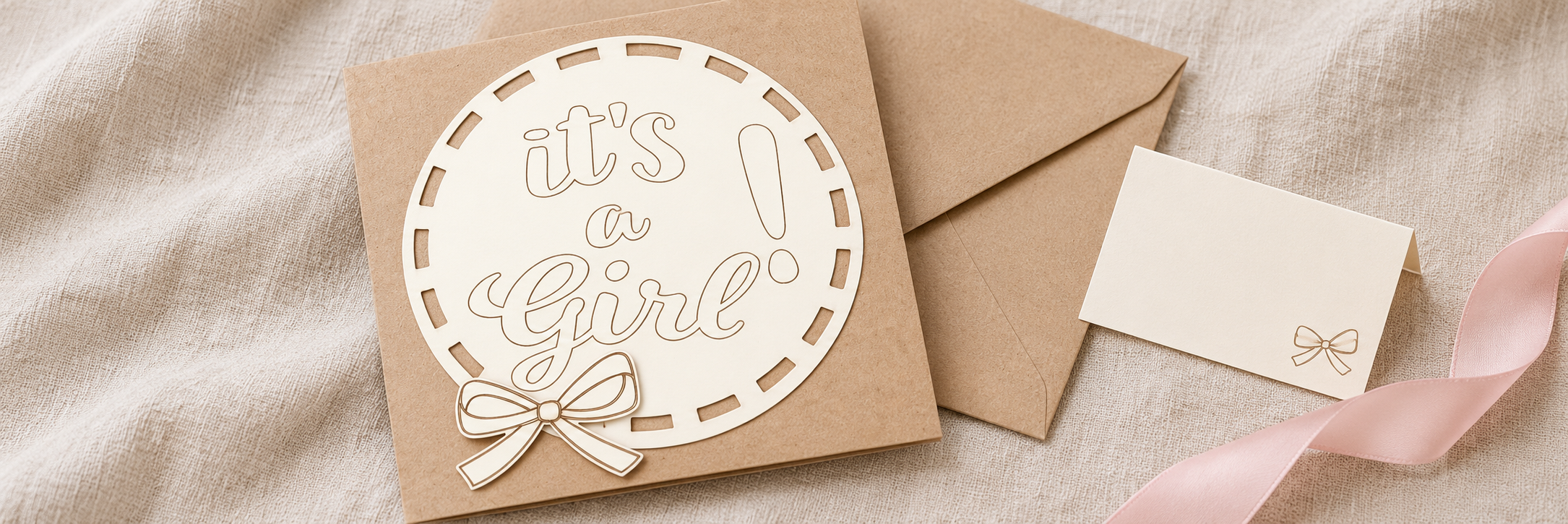 It's a Girl Eko — aranżacja zaproszenia na chrzest 1