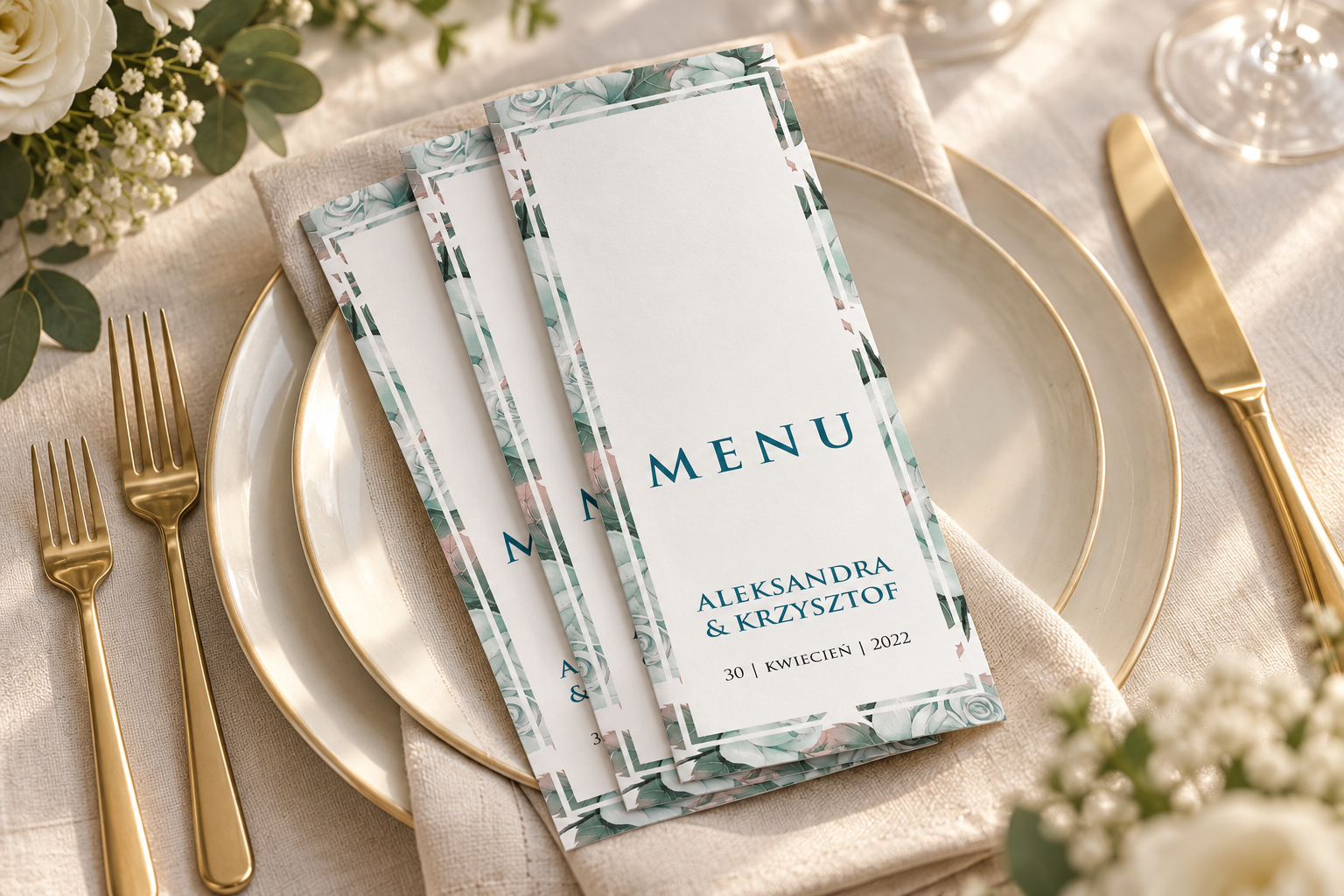 Menu okolicznościowe — aranżacja